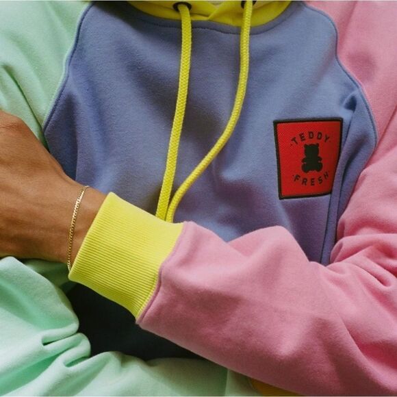 Teddy Fresh Unisex Iconic Color Block Hoodie 2.0 Sweatshirt Pastel - Picture 3 of 16